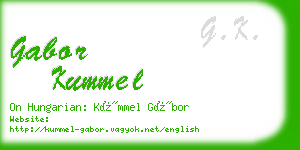 gabor kummel business card